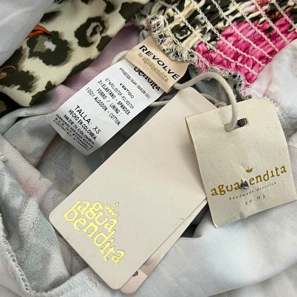 Revolve x‎ Agua Bendita Floral Animal Print Alani Fearless Dress XS Maximalist - Picture 4 of 8